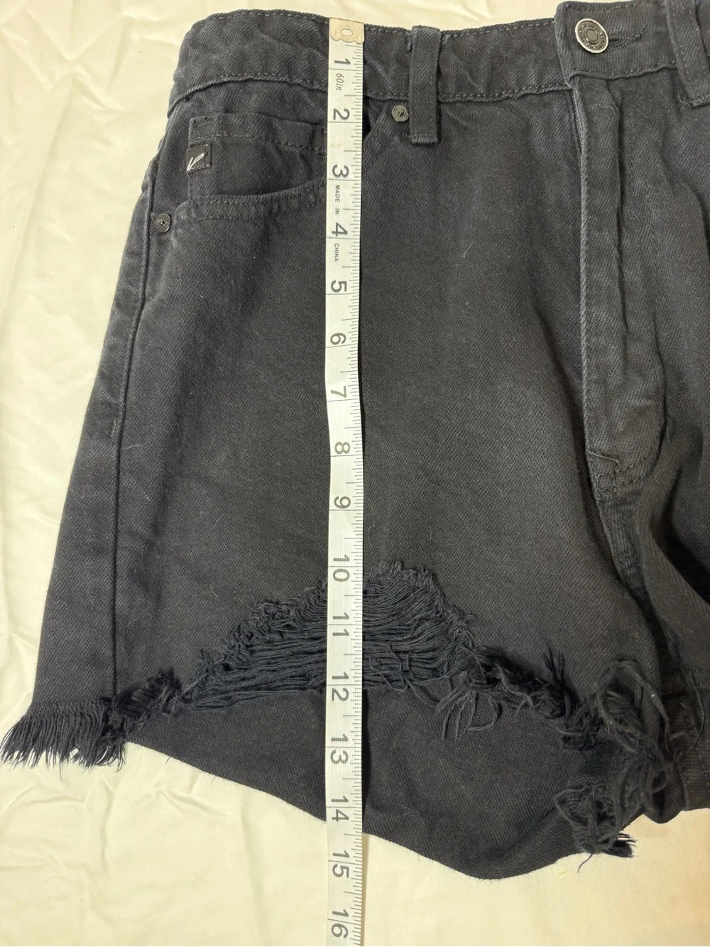 KanCan Black Distressed Jean Shorts